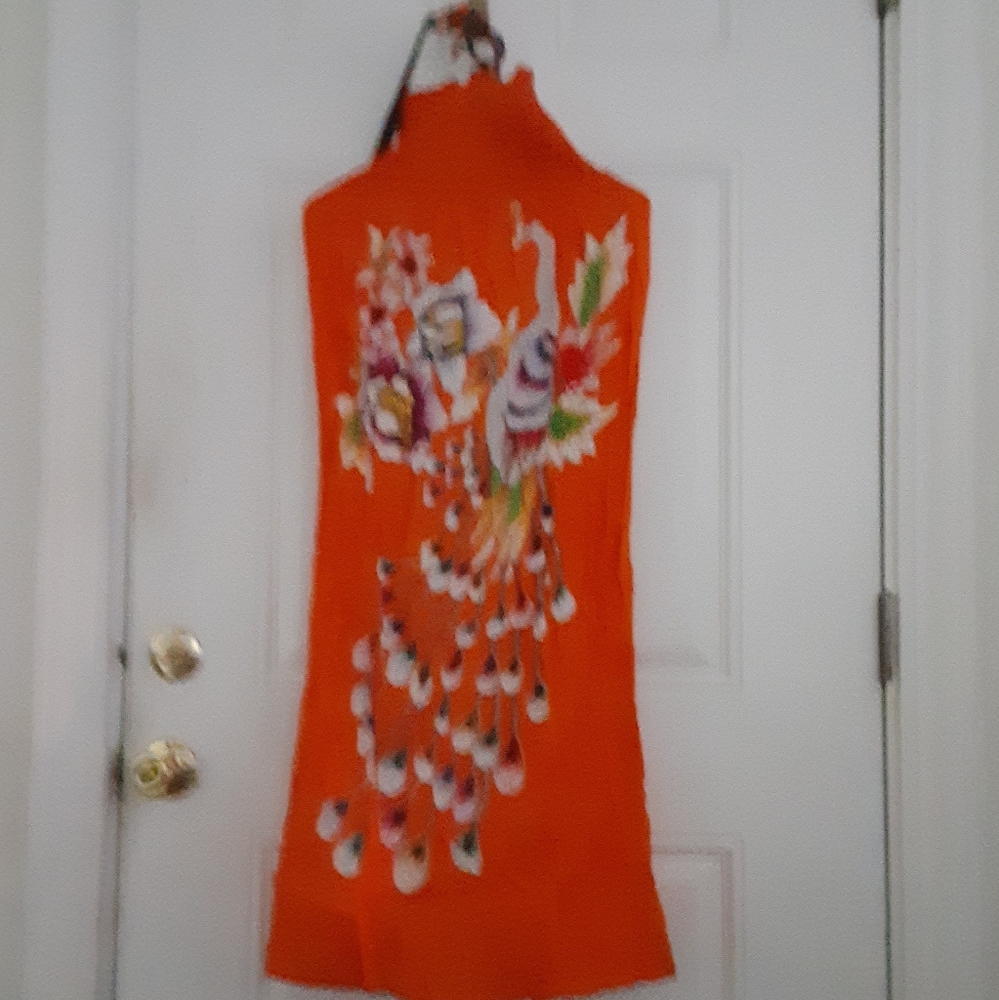 Orange Peacock Sundress